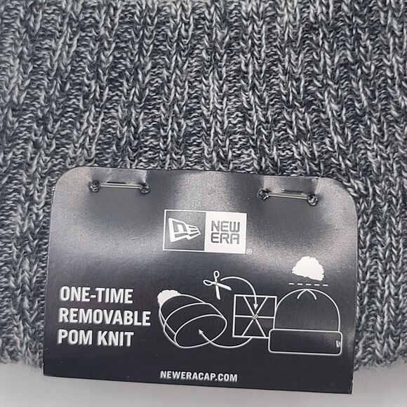 New York Yankees Mens Womens Beanie Pom Top Gray Embroidered Patch Logo New Era - Picture 6 of 10